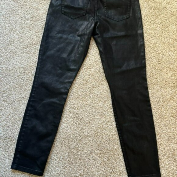 Joe's Jeans High Rise The Charlie Coated Sateen Sz 31 Wet Leather Look - Picture 7 of 7